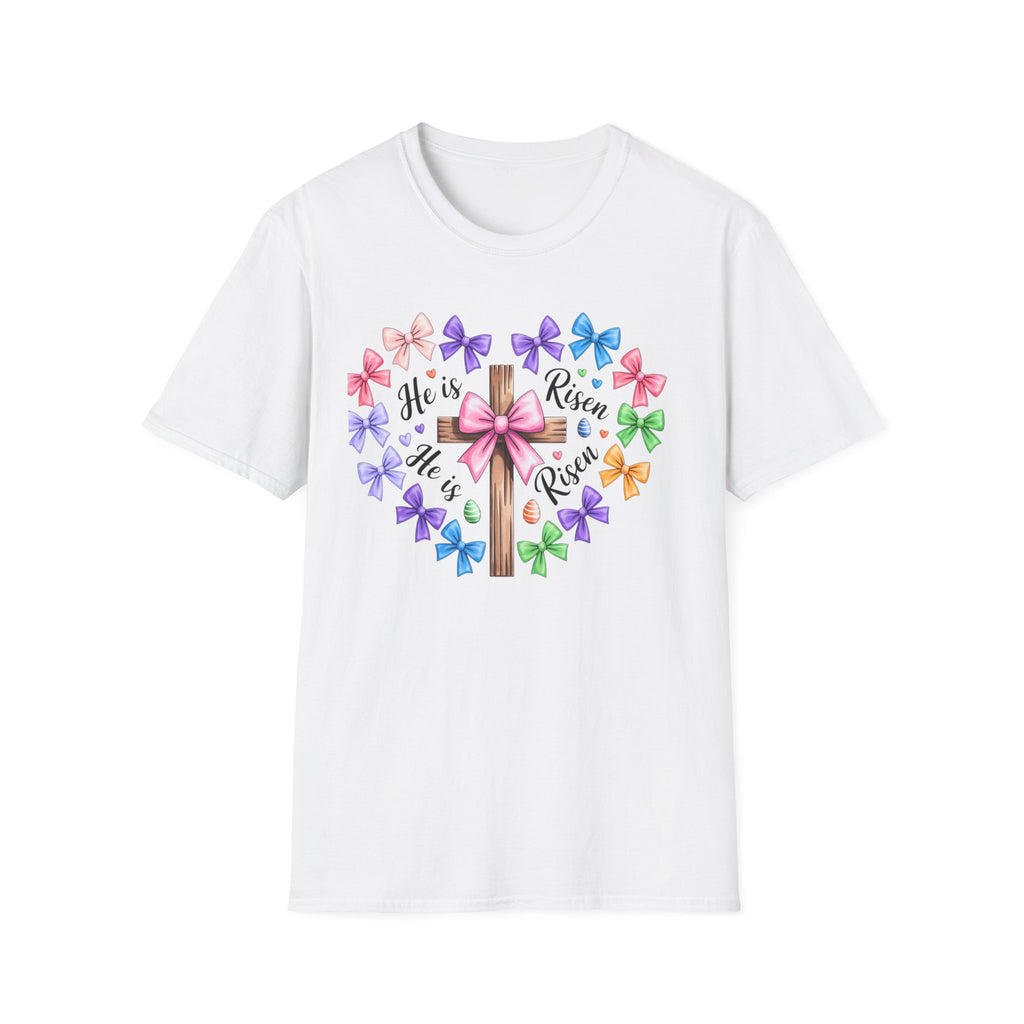 He Is Risen Floral Christian T-Shirt — Easter Resurrection Tee