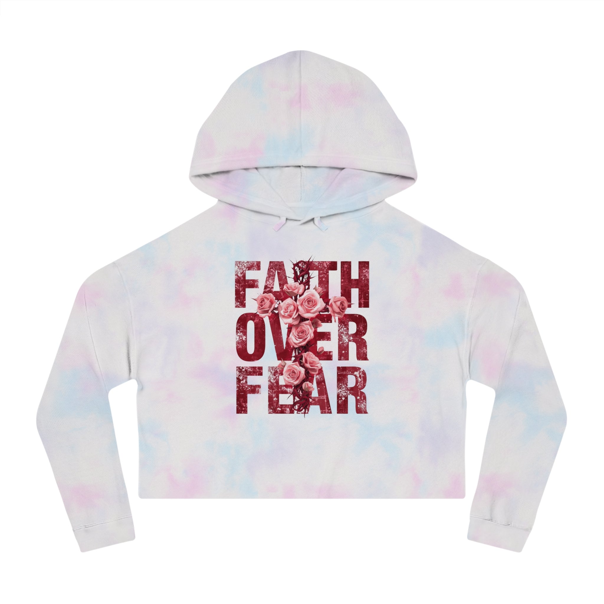 Faith Over Fear Cropped Hoodie — Christian Women's Pullover