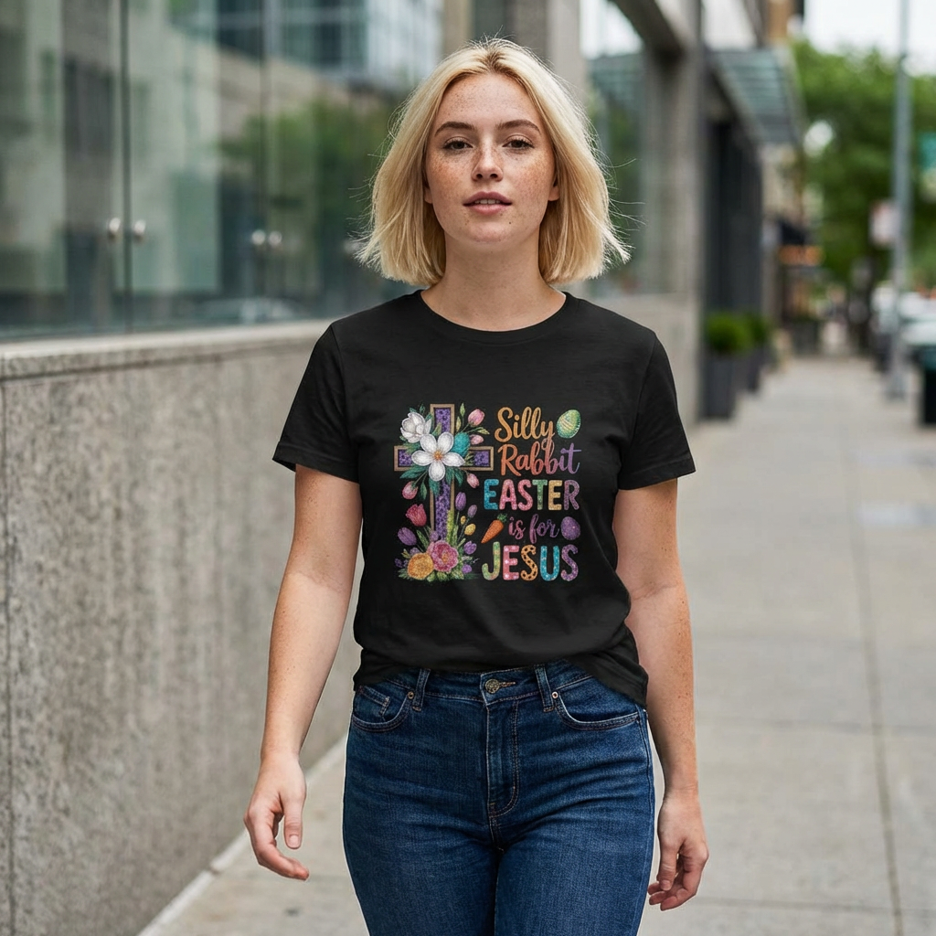 Easter "Silly Rabbit, Easter is for Jesus" Tee — Women's Boyfriend Fit