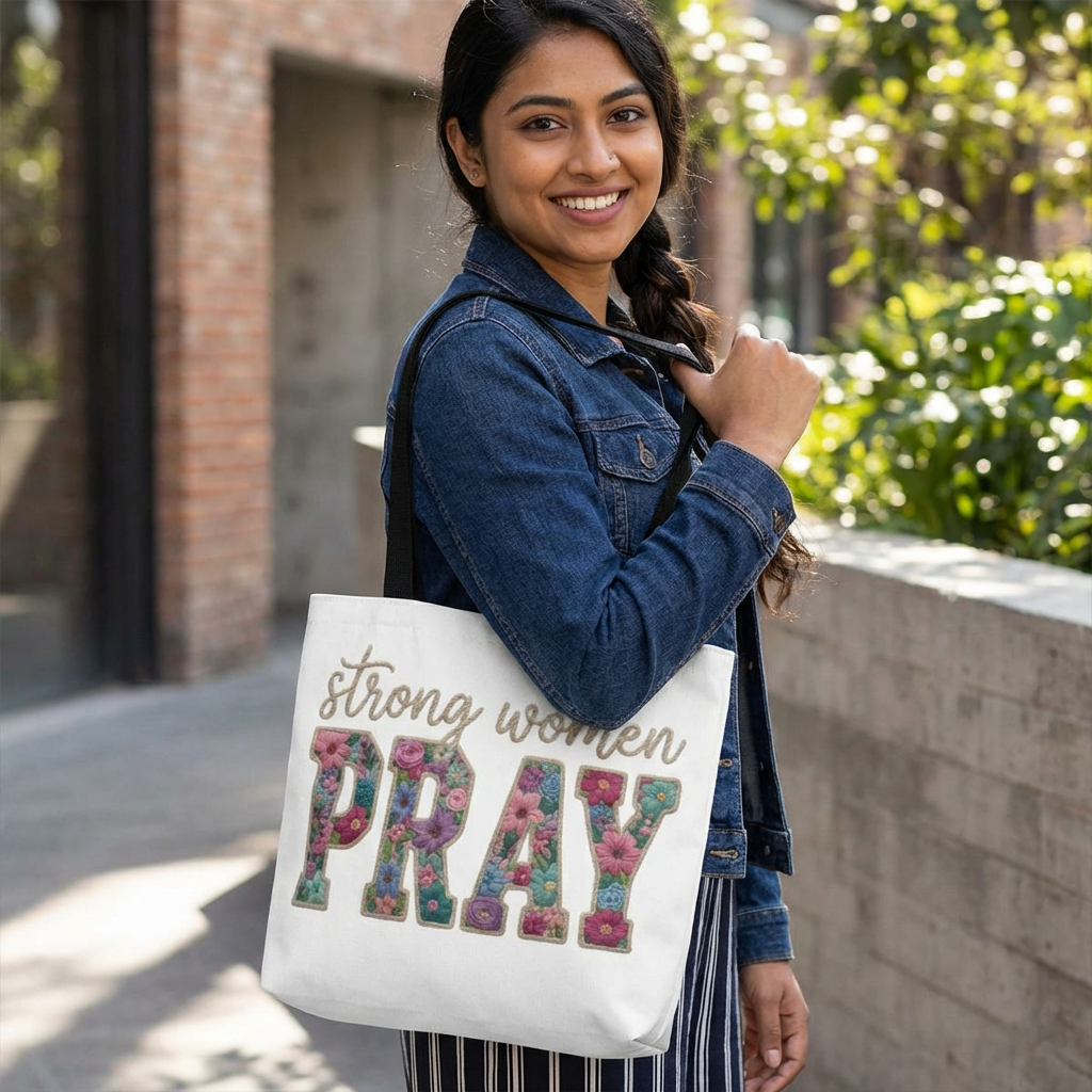 Strong Women Pray Christian Tote — Women of the Bible Prayer Bag