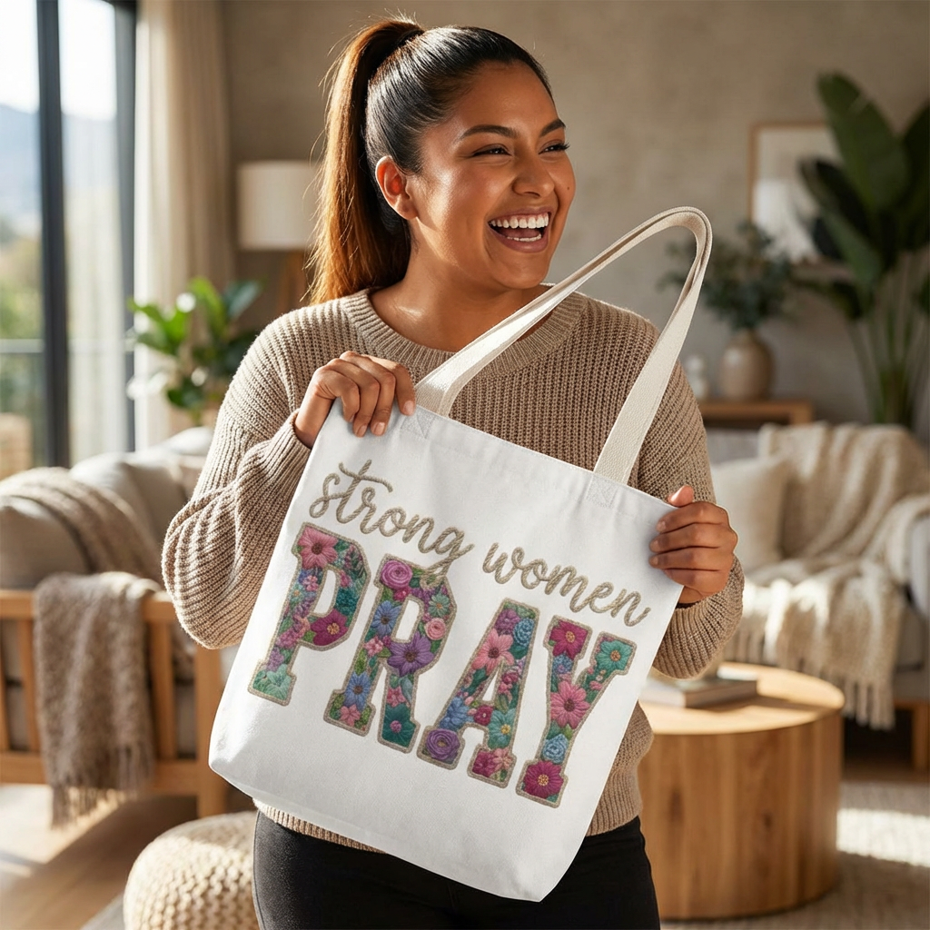Strong Women Pray Christian Tote — Women of the Bible Prayer Bag