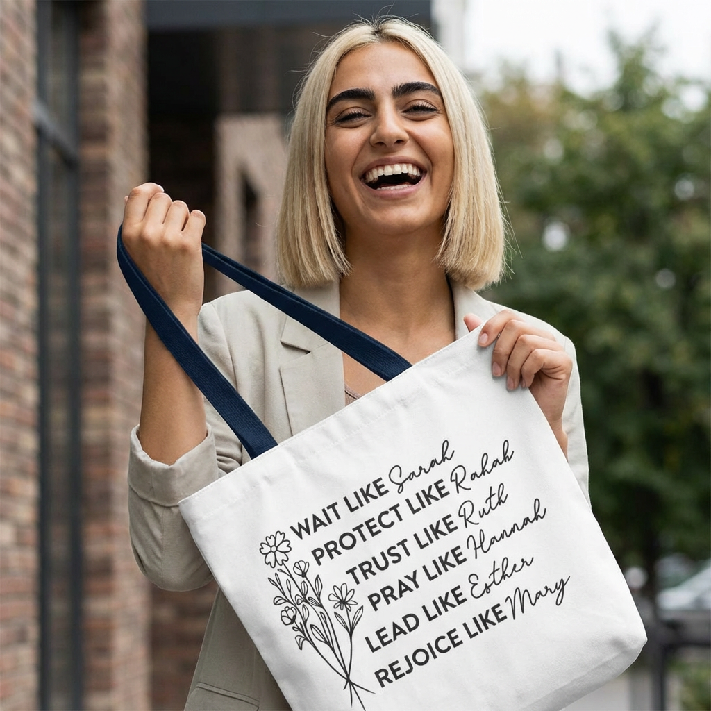 Strong Women Pray Christian Tote — Women of the Bible Prayer Bag