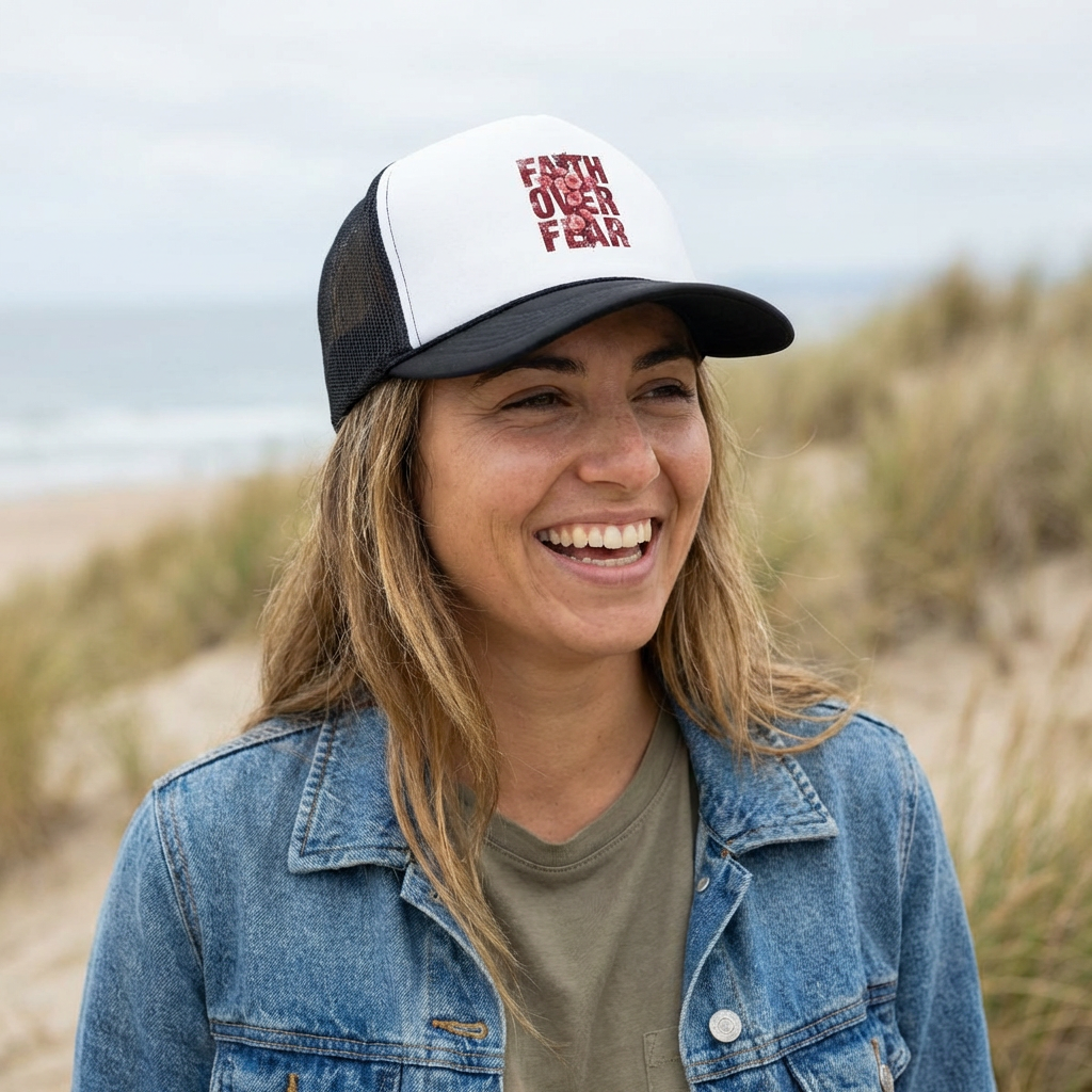 Faith Over Fear Trucker Cap — Christian Hat for Worship & Encouragement