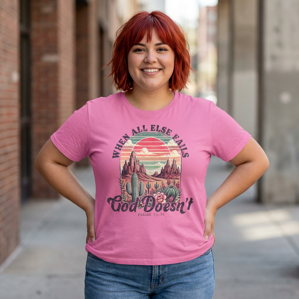 When All Else Fails God Doesn't T-Shirt — Christian Western Faith Tee