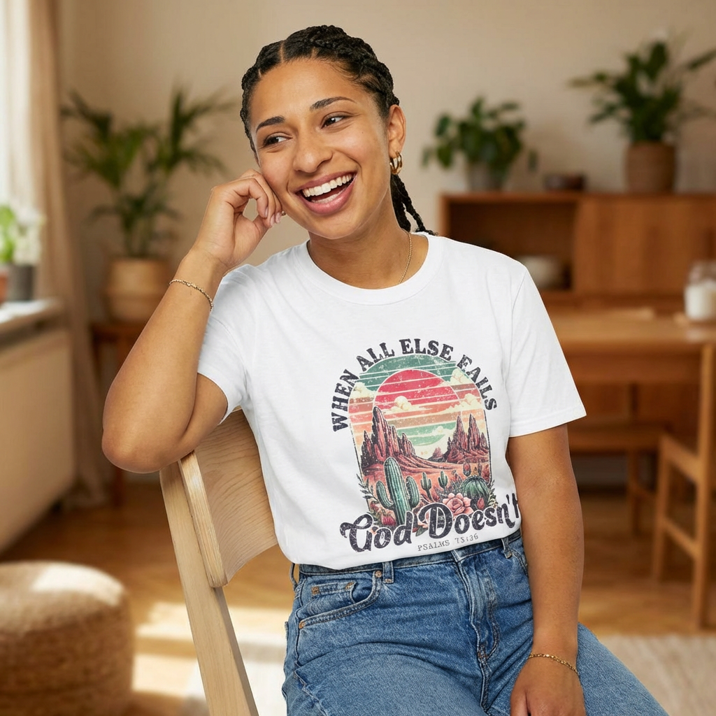 When All Else Fails God Doesn't T-Shirt — Christian Western Faith Tee