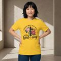 There Was No Way But God Made A Way — Floral Cross Christian T‑Shirt