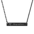 Personalized Heart Cross Necklace — Engraved Christian Horizontal Bar